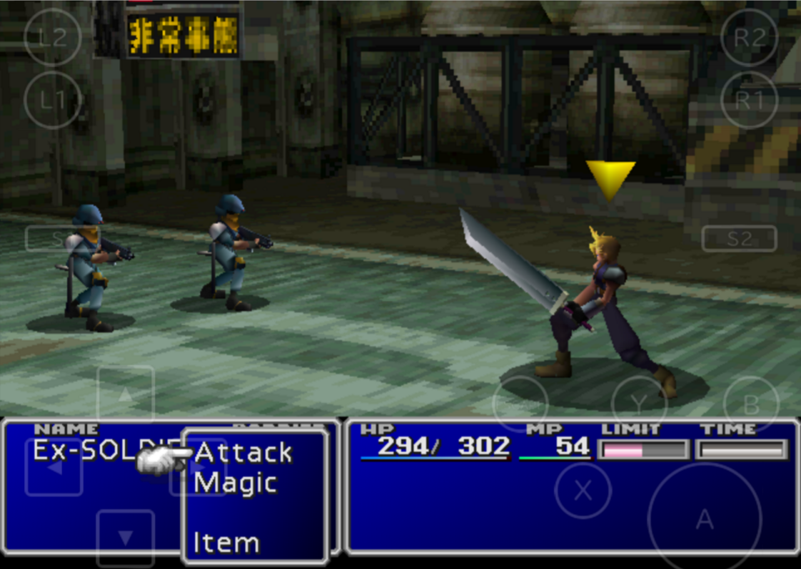 An image from a Final Fantasy battle, with the user choosing a magic attack.