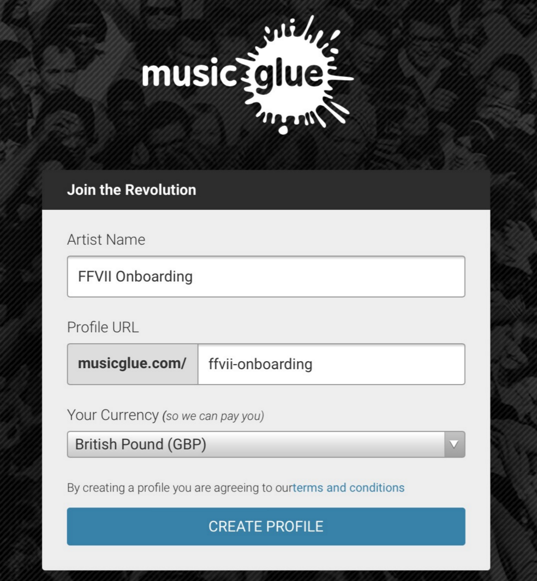 Smart defaults on the Music Glue platform.