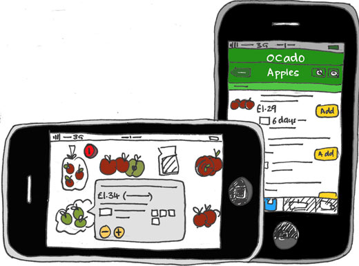 Ocado iphone app allows you to purchase products easily