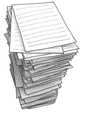 Illustration of a stack of papers