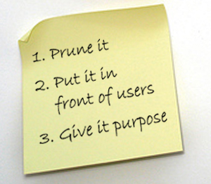 post-it note with Halvorson's tips