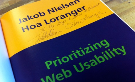 My signed copy of Prioritizing Web Usability