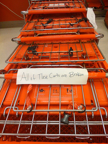 These carts are broken.