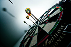 Bull's eye photo (dartboard) by Aaron Sarauer