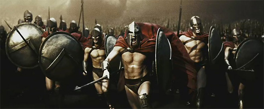 A scene from the movie 300
