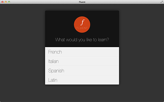 A screenshot of the fluent web app