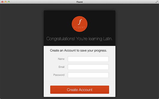 A screenshot of the fluent web app
