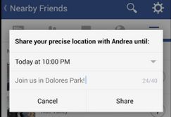 Facebook's “Nearby Friends” app brings Facebook friends into the real world.