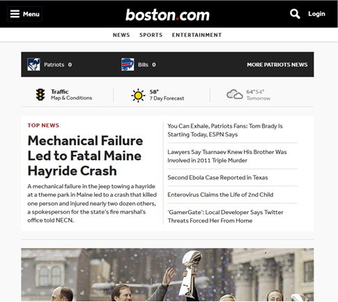 Boston.com is a great example of Web 3.0 styles.