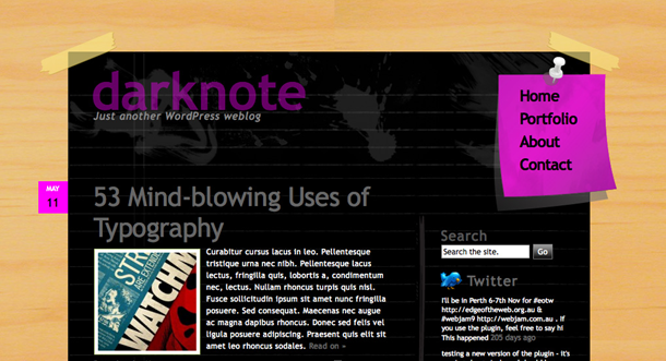 Darknote is a great example of Web 2.0 design.
