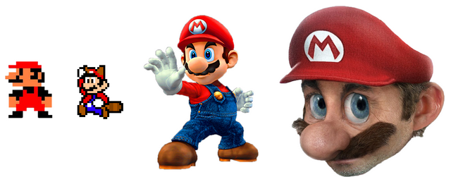 Mario looks more familiar when he's less realistic.