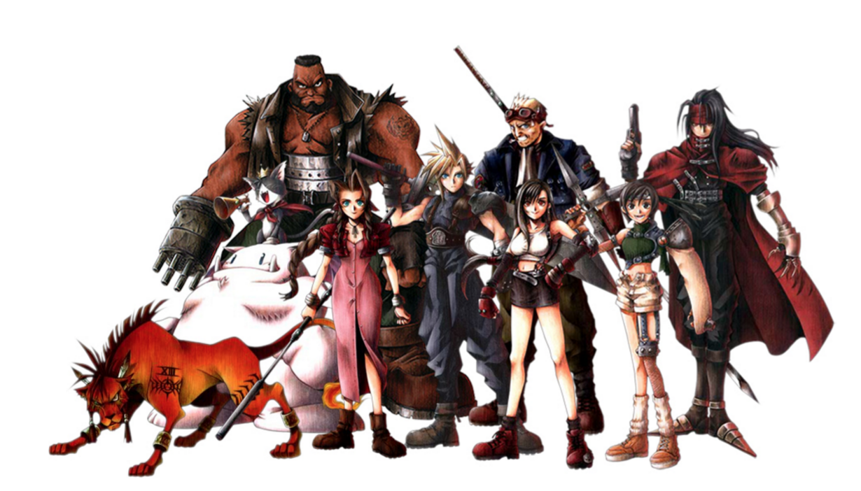 The cast of Final Fantasy VII.