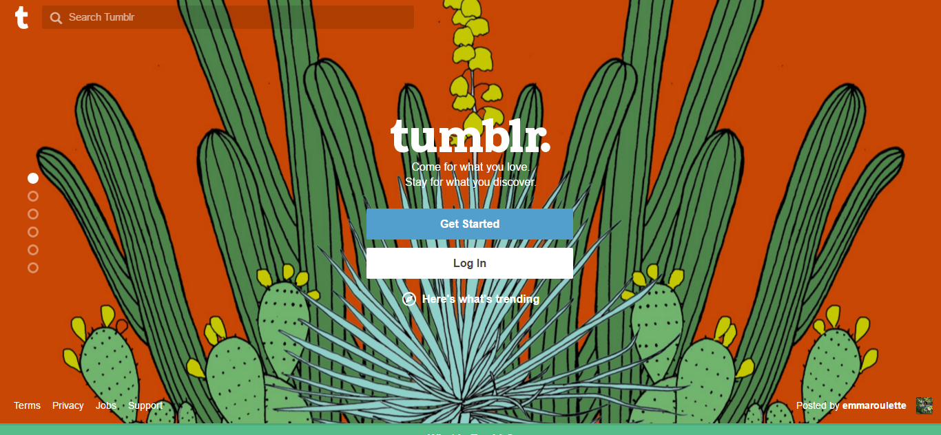 Tumblr uses scroll hijacking on their current homepage. 