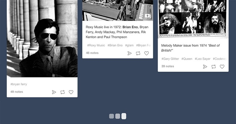 Subtle animations (such as Tumblr’s loading indicator) tell the user “I’m loading some more content for you.”