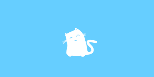 an animated cat sways on a blue loading screen