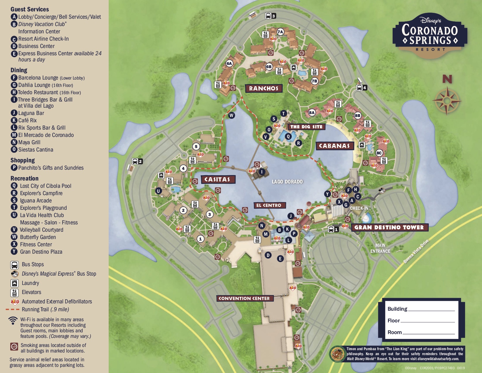 a map of the Coronado Springs resort