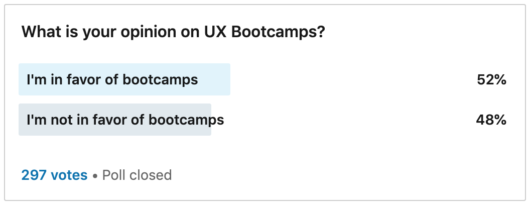 ux bootcamp poll results