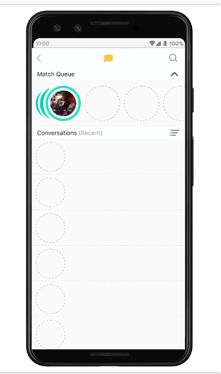 Screenshot example of a dating mobile app